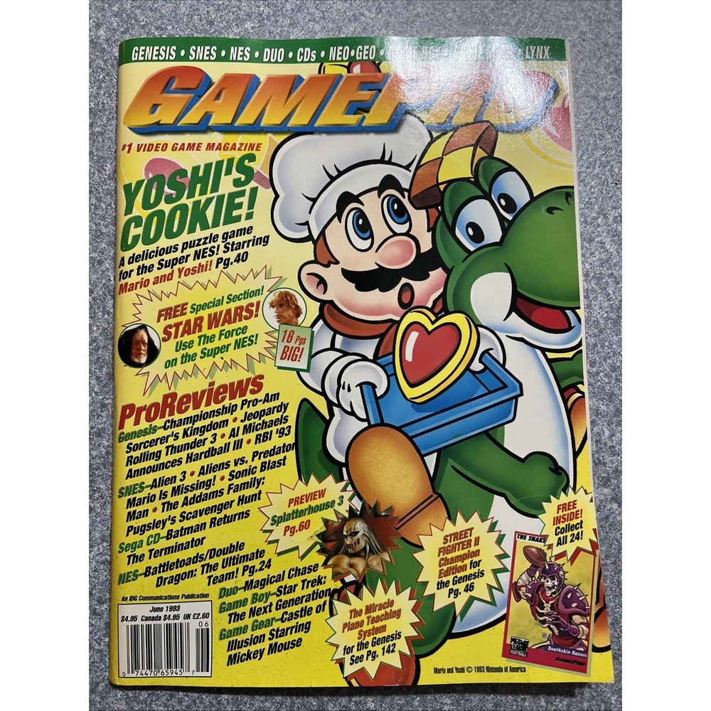 GamePro Magazine June 1993 - Yoshi's Cookie - Genesis SNES Sega NES